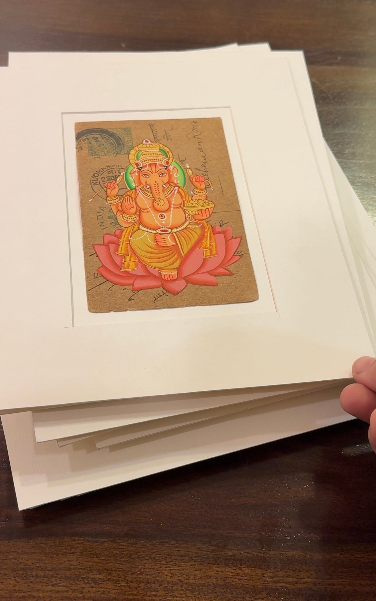 Ganesha Blessing On Lotus Postcard - Nakhrro