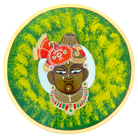 Shrinath ji Hand Painted Wooden Wall Plate - Nakhrro