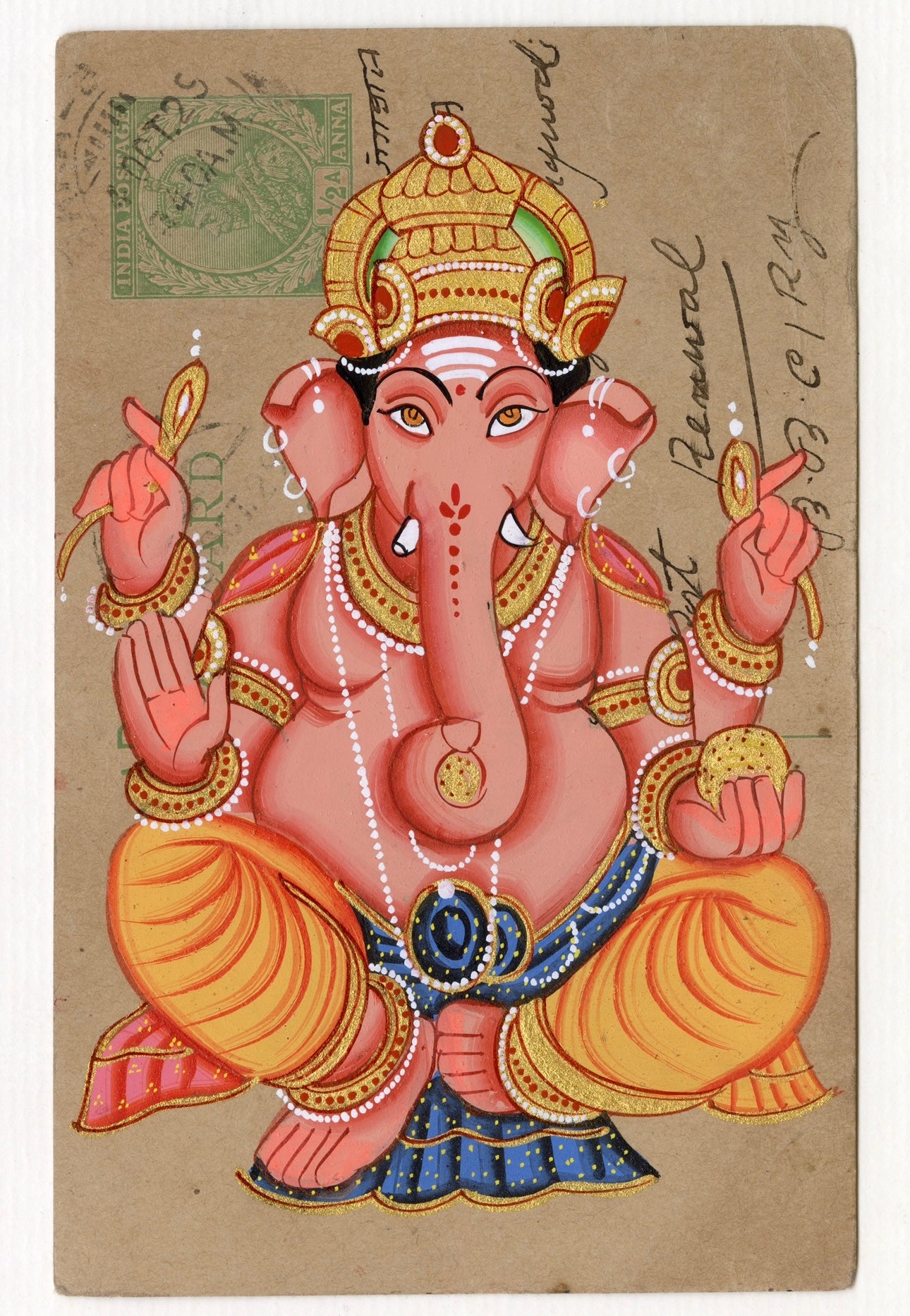 Ganesha With Laddu Postcard - Nakhrro