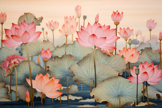 Lotus Pond Around Yamuna Pichwai - Nakhrro