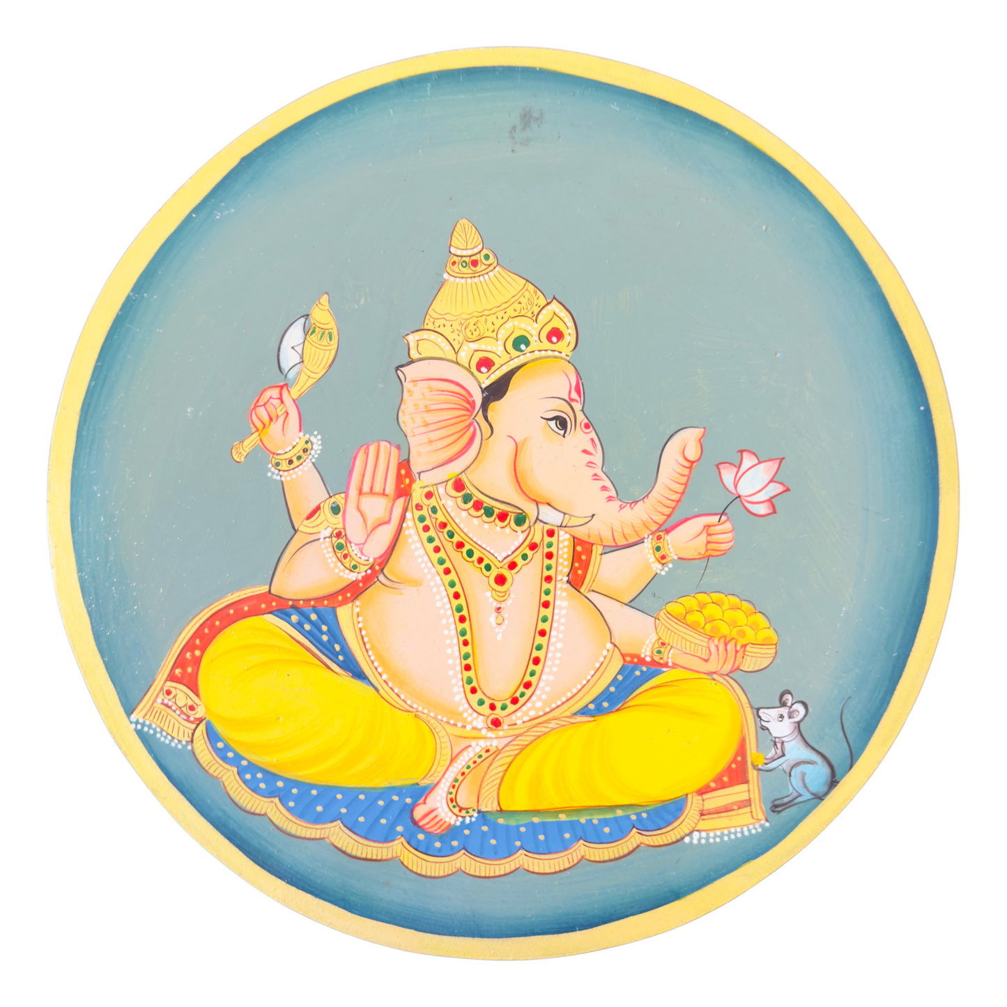 Ganesha Hand Painted Wooden Wall Plate