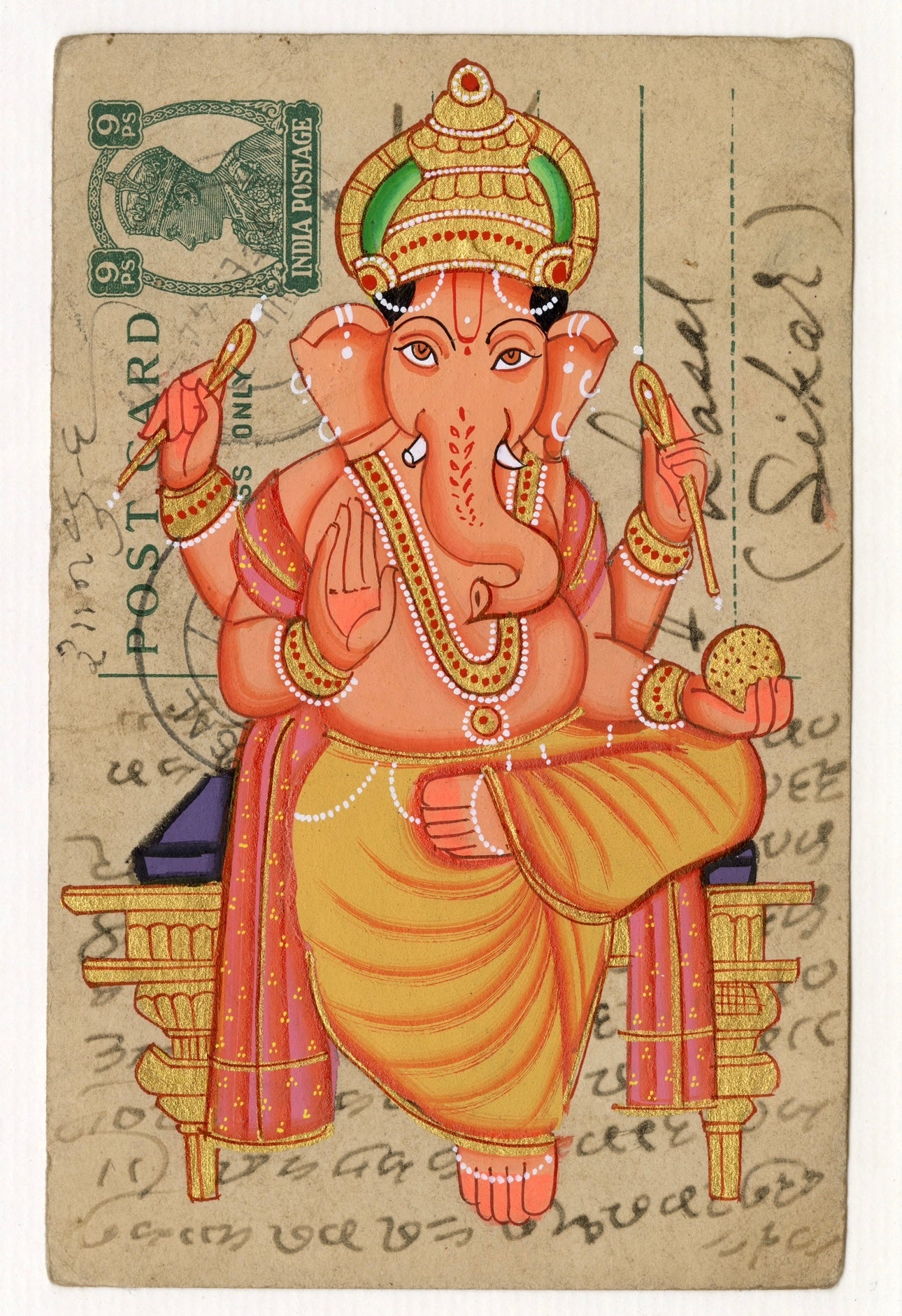 Sitting Ganesha Postcard - Nakhrro