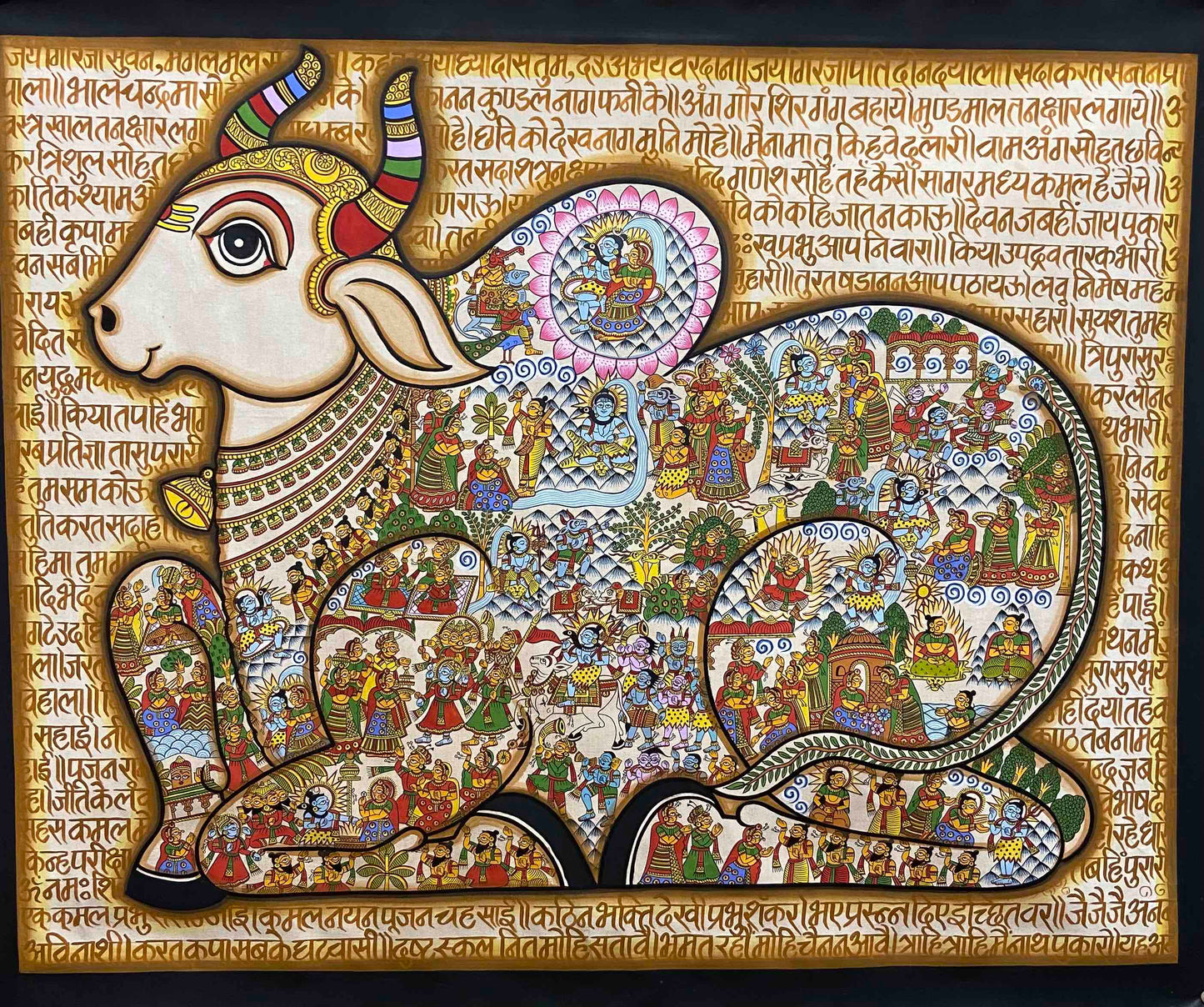Handpainted Storytelling Shiv Puraan in Nandi Miniature Phad Style