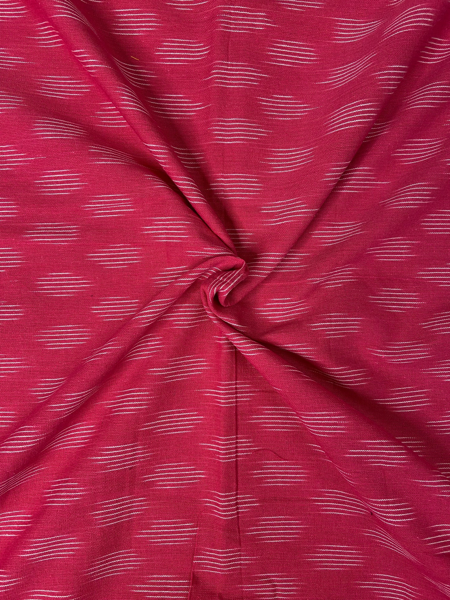 Hot Pink Hand Weaved  Pochampally Ikat Cotton Fabric - Nakhrro