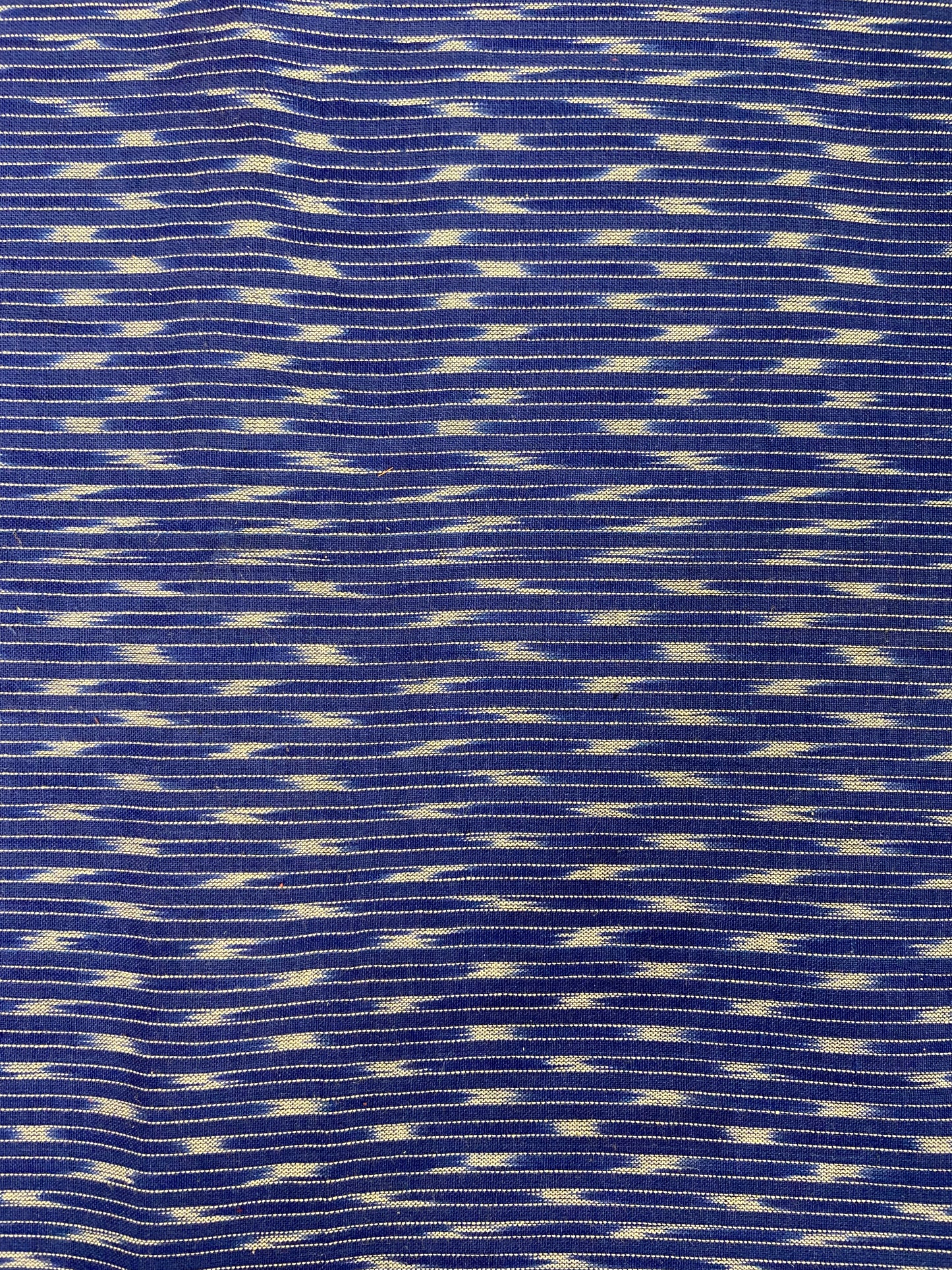 Blue White Hand Weaved  Pochampally Ikat Cotton Fabric