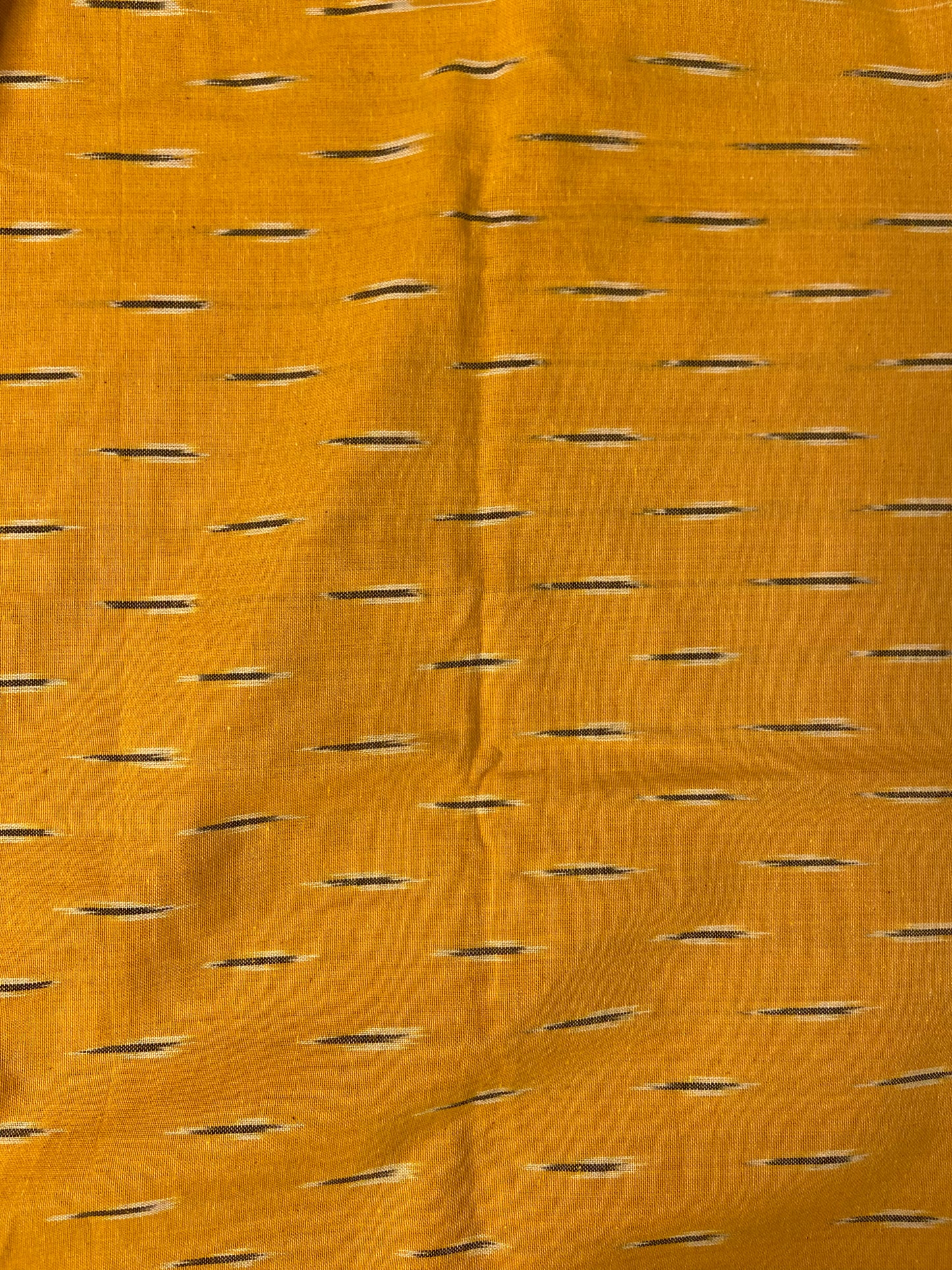 Mustard Yellow Hand Weaved  Pochampally Ikat Cotton Fabric - Nakhrro