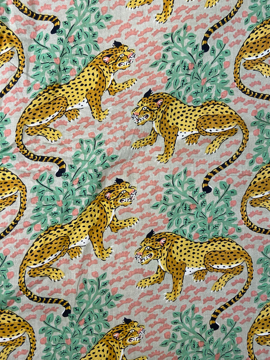Cheetah Grey Print Cotton Cloth