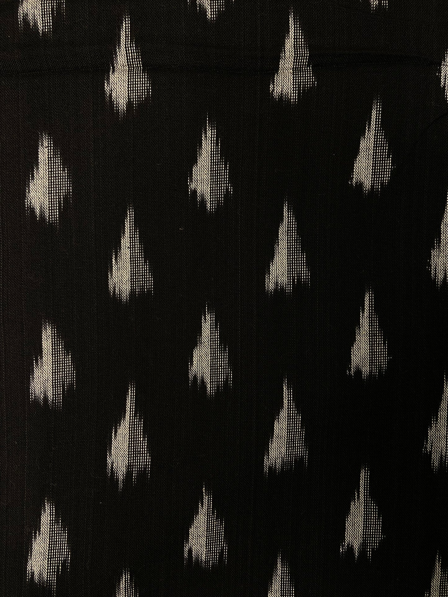 Black Hand Weaved  Pochampally Ikat Cotton Fabric - Nakhrro