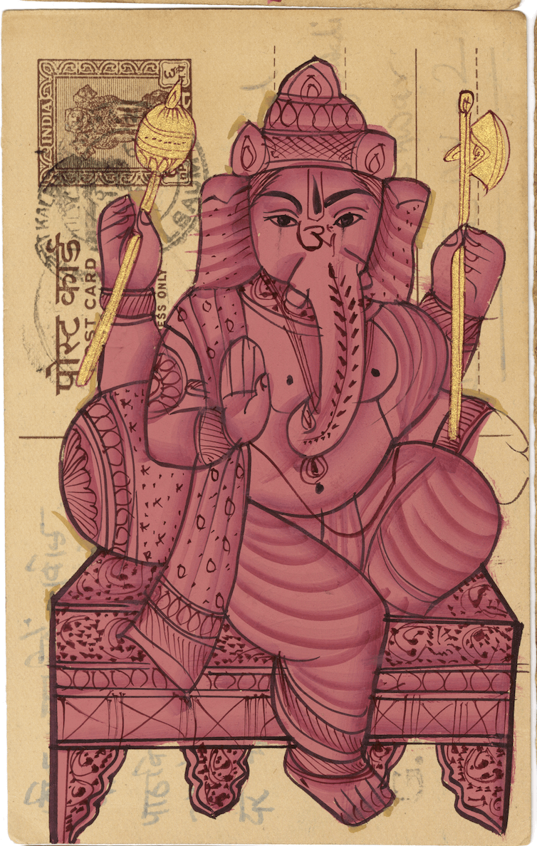 Magenta Ganesha Postcard - Nakhrro