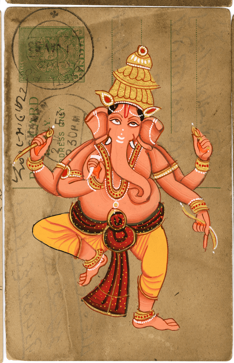 Dancing Pose Of Ganesha Postcard - Nakhrro