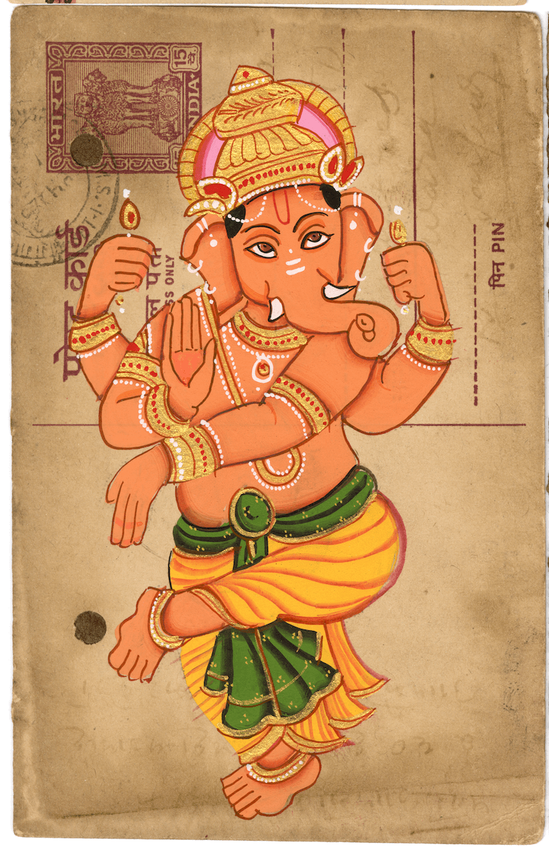 Dancing Aashriwad Pose Of Ganesha Postcard