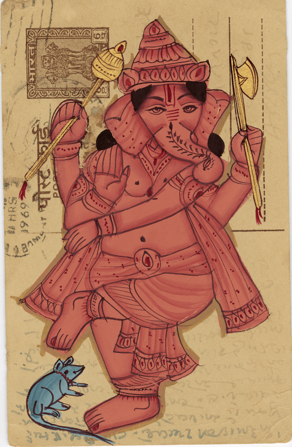 Standing Pose Aashirwad Magenta Ganesha Postcard - Nakhrro