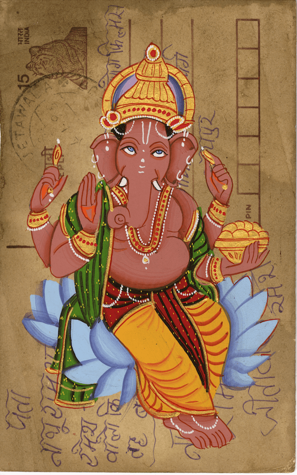 Diwali Ganesha On Lotus Postcard - Nakhrro