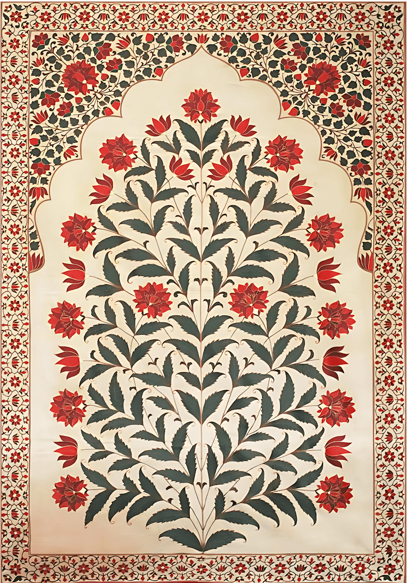 Red Mughal Floral