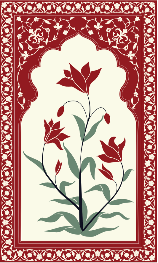 Red Mughal Floral Bloom